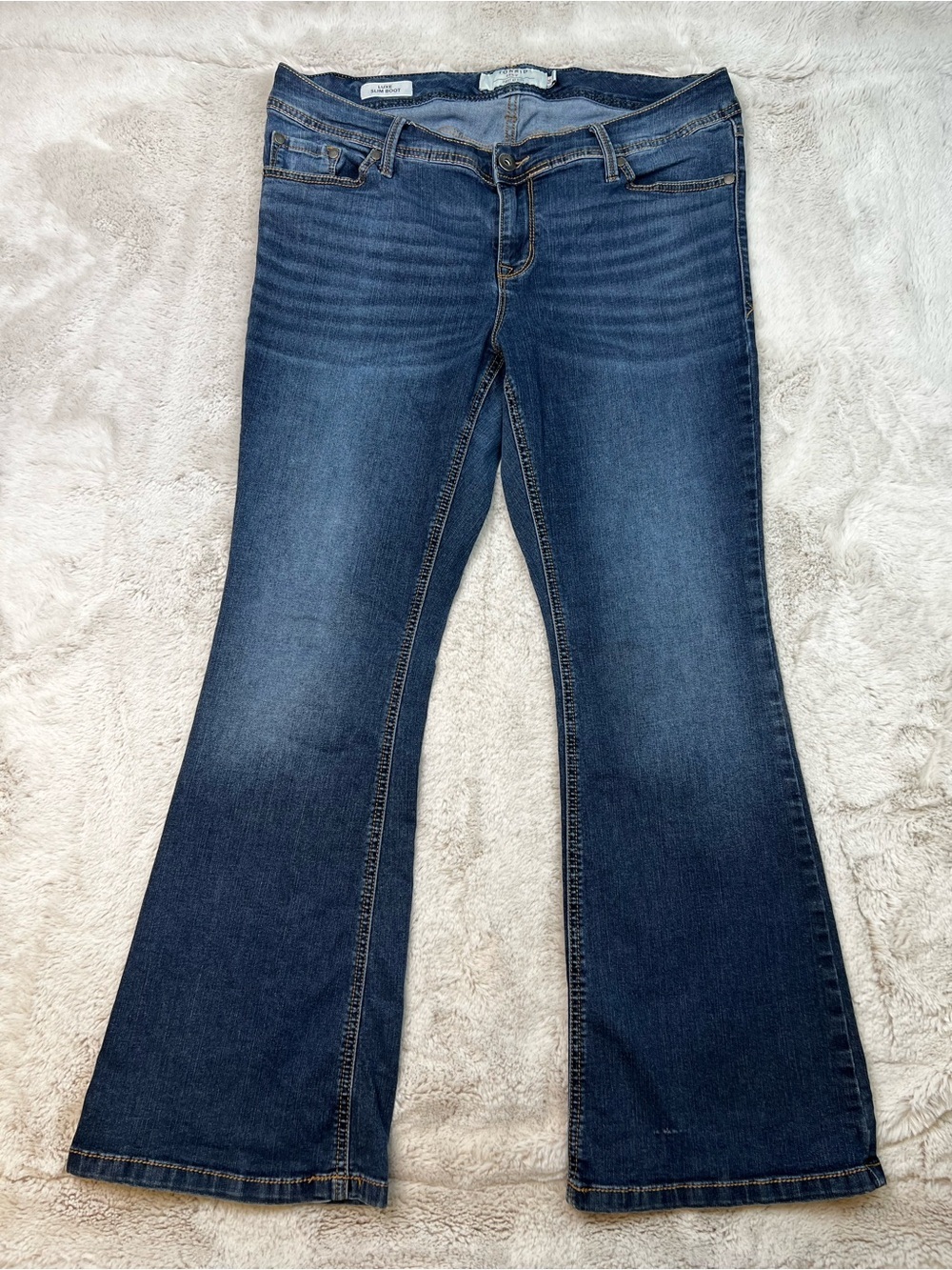 Torrid Luxe Slim Boot Womens Plus Size 14 Jeans Bootcut Flare Whiskers Dark